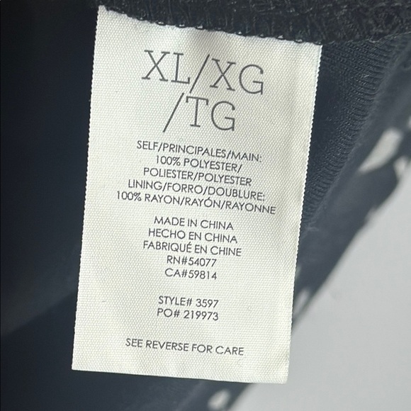 CAbi Cosmos Night Sky Black and Gray Short Sleeve Blouse Size XL - Picture 7 of 12